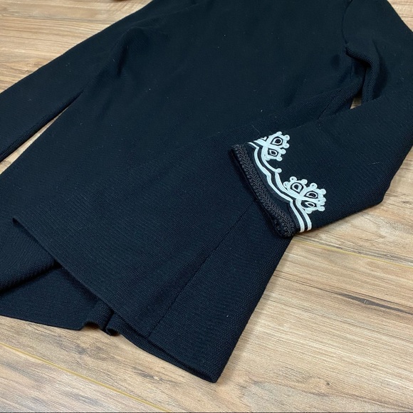 Tory Burch Merino Wool‎ Tunic Knit Sweater Woman's Small Color Black - Picture 6 of 7